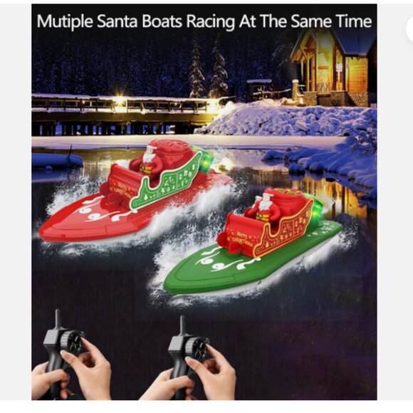 NEW Santa Remote Control Boat for Pools & Lakes with Dual Motors/RED - Picture 8 of 8